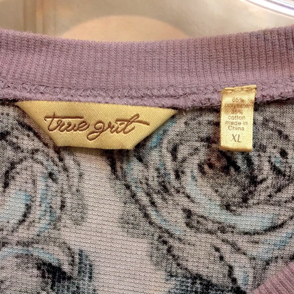 “True Grit” Plum Rose Print Cotton Cardigan - Picture 8 of 8